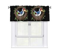 HJFCZH Woodpecker in The Nest Prints Durable Window Layer - 54x18 Inch 100% Polyester Peach Skin Valance for Long-Lasting Style