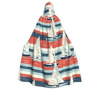 HJFCZH words stripes yacht Prints Halloween Adult Hooded Cloak for various party and carnival settings