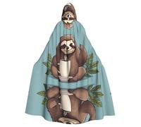 HJFCZH Yoga Sloth Coffee Picture Halloween Adult Hooded Cloak ensuring easy care and long-lasting use