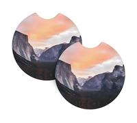 HJFCZH yosemite national park Prints Car Cup Coasters 2-Pack - Neoprene Drink Covers for Worry-Free Driving & a Spotless Interior - Fits Most Vehicles