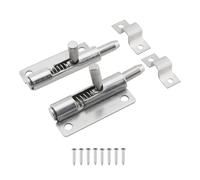 HJGarden 2PCS 58x19mm Silver Stainless Steel Telescopic Spring Door Latch Suitable for Left and Right Cabinet Gate/Windows