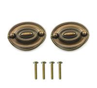 HJGarden 2PCS Antique Cabinet Ring Handle, Retro Distressed Drawer Pull Ring, Drop Ring Pull, Vintage Drawer Handle for Drawer Dresser Wardrobe Kitchen Cabinets, Bronze