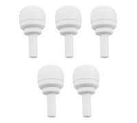 HJGarden 5pcs 3/8" Tube OD x 1/4" Stem White Plastic Straight Tube Fitting Stem Connector