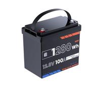 HJGHY 100Ah 50Ah 12.8V LiFePO4 Battery with 100A BMS, 1280Wh Output Power, Up to 15000+ Deep Cycles Rechargeable Lithium Battery for Solar RV Trolling Motor Fish Finder Power Wheels,12.8V,100Ah