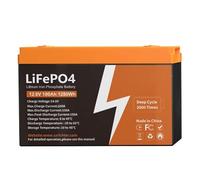 HJGHY 12.8V,100Ah, 12.8V 20Ah 50Ah 100Ah 200Ah Lithium Iron Phosphate Battery Solar Street Light Outdoor Power Generation System Energy Storage Replacement for Lead-Acid Batteries