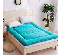 HJGHY Japanese Floor Mattress Futon Mattress, Thicken Tatami Mat Sleeping Pad Foldable Roll Up Floor Mat for Bedroom Living Room,Green,Queen