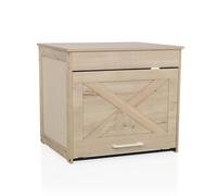 hjh LVING Cat House for Home, 60 x 50 x 53.2 cm, Kitty Paw Box, 1 Cabinet for Cat Litter Tray, Cat Bed, Cat Cave up to 30 kg, Oak