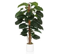 hjh OFFICE artificial tree 155cm EPIPREMNUM artificial decorative plant in white pot, large artificial plant, exotic ivy plant for indoors
