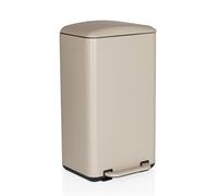 hjh OFFICE kitchen waste garbage can, 30 liter CLEAN BEVA soft-close metal waste garbage can, pedal garbage can with inner bin, beige