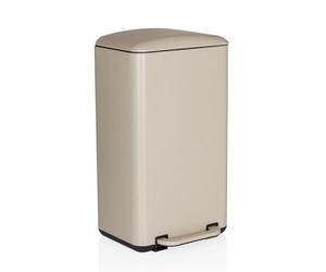 hjh OFFICE kitchen waste garbage can, 30 liter CLEAN BEVA soft-close metal waste garbage can, pedal garbage can with inner bin, beige