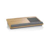 hjh OFFICE Laptop Mat COMFILAP Bamboo Cushion Tray with Mouse and Wrist Rest Grey