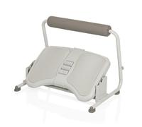hjh OFFICE Podi FMW Footrest with Massage Rollers Padded with Leg Rest, Height-Adjustable and Tiltable, Light Grey