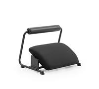 hjh OFFICE Podi Velvet Black Footrest - Ergonomic Height Adjustable Footrest with Tilting Foot Plate, Padded Leg Rest for Better Blood Circulation
