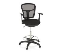 hjh OFFICE Work Chair swivel chairTOP WORK 108 Mesh Ergonomic Counter Chair with Ring Footrest height adjustable black