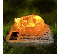 HJHHARTSPACE Personalized Cat Memorial Stones Cat Memorial Statue Cat Headstone for Grave Cat Tombstones Pet Loss of Cat Sympathy Gift Home Yard Garden Decor, 8”L x 6.5”W x 3.5”H