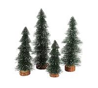 HJHIWE 4 Pcs Large Artificial Christmas Sisal Bottle Brush Trees, Christmas Snow Frost Pine Tree Ornaments, Winter Christmas Tabletop Trees for Home Party Office Holiday Decor