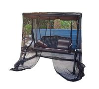 HJHIWE Swing Chair Mosquito Nets Cover, 4.1x6x6.6Ft Polyester Mesh Net Screen with Zipper Opening and Waterproof Canopy for Patio, Porch, Backyard, Helps Protect from Mosquitoes and rain.