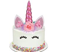 HJHL Unicorn Cake Topper Set, Pink, 6 Pieces, Cake Topper, Birthday, Baby Shower, Wedding, Anniversary Decorations