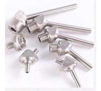 HJHLYJQBF 10pcs 1/8, 1/4, 3/8, 1/2, M5, M10, M12, M16 Screw in bolt type 304 stainless steel coolant nozzle injection inclined high pressure adjustable water and oil cooling nozzle