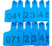 HJHLYJQBF Cattle Ear Tags,001-100/-/901-1000 Numbered Plastic Livestock Ear Tags 2.95" x 2.36" (7.5 cm x 6 cm) Livestock Identification Cards Plastic for Cow Cattle Pig Swine blue 001-100