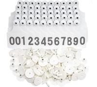 HJHLYJQBF Cattle Ear Tags,001-100/-/901-1000 Numbered Plastic Livestock Ear Tags 2.95" x 2.36" (7.5 cm x 6 cm) Livestock Identification Cards Plastic for Cow Cattle Pig Swine white 001-100