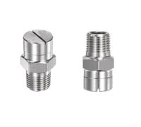 HJHLYJQBF Flat fan nozzle-1/8, 1/4, 3/8, 1/2 BSPT Male line 304 stainless steel nozzle-65 degrees No.10: 1/2 (2.0 mm aperture) 5pcs