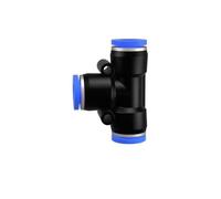 HJHLYJQBF Pneumatic Blue Tee Plastic Push Connect Fitting 3 Way Pipe Connection Push Lock Pneumatic Tee 3-Way Reducer Quick Push Connector Tee 12mm to 6mm 25pc