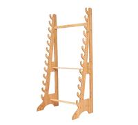 HJHUUA Multilayer Floor Standing Weapon Rack,Bamboo Sword Stand Display Rack,Flute Stand Weapon Display Stand,Large Classic Wood Sword Mount Weapon Stands (9Tier 13Tier)