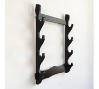 HJHUUA Wall Mount Sword Rack,Black High Density Board Display Hanger Holder,Wall Weapon Rack Flute Rack,for Katana Wakizashi Tanto Support All Swords