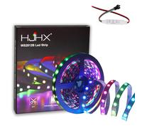 HJHX WS2812b LED Strip Light, 16.4ft 300LEDs Built-in IC Individually Addressable RGB Strip Lights for DIY Projects, Indoor Use (No Adapter but Included a Mini Controller)