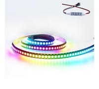 HJHX WS2812B LED Strip Light, 1m 144 LEDs Addressable Individually Controlled RGB Strip with Built-in IC for DIY Projects, 5V High-Density for Indoor Lighting (No Adapter but Have a Mini Controller)