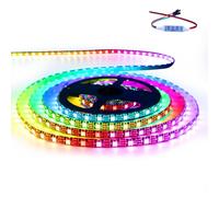 HJHX Ws2812b LED Strip, Ws2812 Individually Addressable LED Strip, 5 m 300 LEDs, Waterproof IP65 5 V Programmable LED RGB Pixel Lights, Dream Colour Light Strip, Black PCB for Arduino, Raspberry Pi