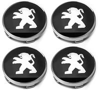 HJIAMIN 4Pcs Hub Centre Caps for Peugeot 208 II 2019-2023 2023-, Wheel Center Caps Auto Decor Accessories Waterproof DustProof Wear Resistant Anti Rust,Bla-ck-60MM