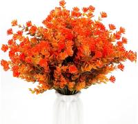 HJIJIAY 6Pcs Autumn Artificial Flowers,Outdoors Artificial Autumn Flowers,UV-Resistant Fake Flowers Shrubs Plants for Fall Home Garden Porch Decoration Thanksgiving Halloween Decor (Green)