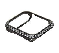 HJINVIGOUR 3.0mm Bling Spakling Rhinestone Diamond Zircon Crystal Case Cover Bezel Handwork Inlaid Compatible Apple Watch Series 4 Series 5 6 se (Black Platinum, 44mm)