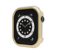 HJINVIGOUR Compatible with Apple Watch Series 10 Bling Cover Sparkling Rhinestone Diamond Jewelry Case Bezel for Men Women (Gold, S10 46mm)