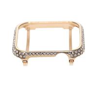 HJINVIGOUR Compatible with Apple Watch Series 9 8 7 41mm 45mm Bling Face Cover Sparkling Rhinestone Diamond Case for Men Women (Rose Gold, 45mm)