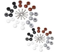 HJJMN 48 Pcs Screws And Caps, Number Plate Fixing Kit, White Plastic Screw Cup And Covers For Car Number Plate, License Plate, Car Registration. For Motorbike, Caravan, Vehicle Registration