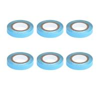 HJJMN 6 Rolls Hair Extension Tape Roll, 0.8cm*3Yards Wig Lace Support Tape, Blue Double Sided Wig Adhesive Tape Roll, Strong Adhesive Hair Extension Support, Waterproof Nano Hair Tape for Woman Man