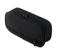 HJJMN Large Pencil Case Aesthetic, Black Stationery Pencil Bag, Multifunctional Pencil Bag with Name Sticker, Big Capacity Oxford Fabric Pencil Pouch for School Office Supplies