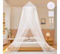 HJJMN Mosquito Net For Bed, Dome Single Door White Bed Canopy, Bed Net With Ceiling Hook, Double Mosquito Proof, Reading Corner Canopy for Travel and Household 60×250×1100CM