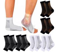 HJJMN Soothe Relief Socks for Women & Men, 6 Pairs S-M Ankle Compression Socks, 3 Colours, Plantar Fasciitis, Anti-Slip Functional, Ankle Support for Teachers Athletes