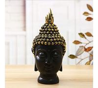 HJJP Large Smiling Meditating Buddha Head Statue | Blessing Mercy & Love Home Decor | Resin Buddha Figurine for Peaceful Ambience - Lydream
