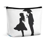 HJKBCV Anime Lovers Silhouette PU Leather Travel Makeup Bag Mini Pocket Cosmetic Bag for Women Portable Handbag Closure Organizer Makeup Case Toiletry Bag, style, One Size