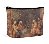 HJKBCV Antique Orientalist Art PU Leather Travel Makeup Bag Mini Pocket Cosmetic Bag for Women Portable Handbag Closure Organizer Makeup Case Toiletry Bag, style, One Size