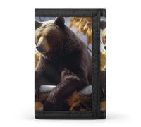 HJKBCV Bear on The Branch Trifold Wallet Credit Card Purse Portable Outdoor Sports Wallets Pocket Coin Wallet with Id Window for Men Women, style, One Size