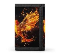 HJKBCV Bird Fire And Water Trifold Wallet Credit Card Purse Portable Outdoor Sports Wallets Pocket Coin Wallet with Id Window for Men Women, style, One Size