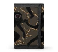HJKBCV Black Gibbon Monkey Trifold Wallet Credit Card Purse Portable Outdoor Sports Wallets Pocket Coin Wallet with Id Window for Men Women, style, One Size