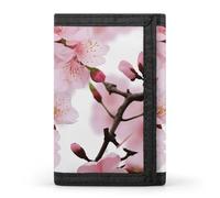 HJKBCV Cherry Japanese Cherry Blossom Trifold Wallet Credit Card Purse Portable Outdoor Sports Wallets Pocket Coin Wallet with Id Window for Men Women, style, One Size