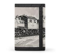 HJKBCV Country Railway Train Trifold Wallet Credit Card Purse Portable Outdoor Sports Wallets Pocket Coin Wallet with Id Window for Men Women, style, One Size
